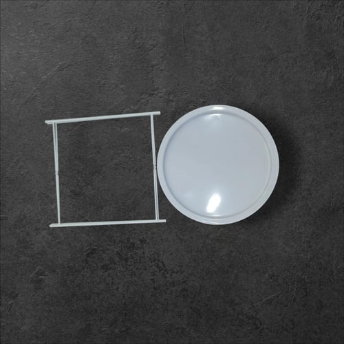 طاولة جانبية معدنية بيضاء أنيقة - تصميم عصري وعملي