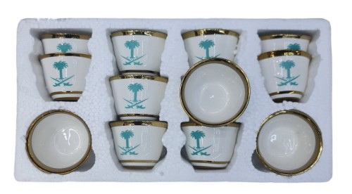 فناجيل سيفين ونخلة اخضر فناجيل قهوة عربية أصيلة: ل...