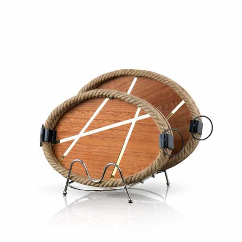 طقم طوافير خشبية بيضاوي