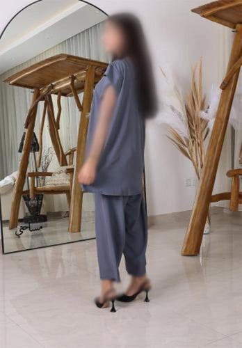طقم تحت العباية | بلوزة وبنطلون | رصاصي غامق |