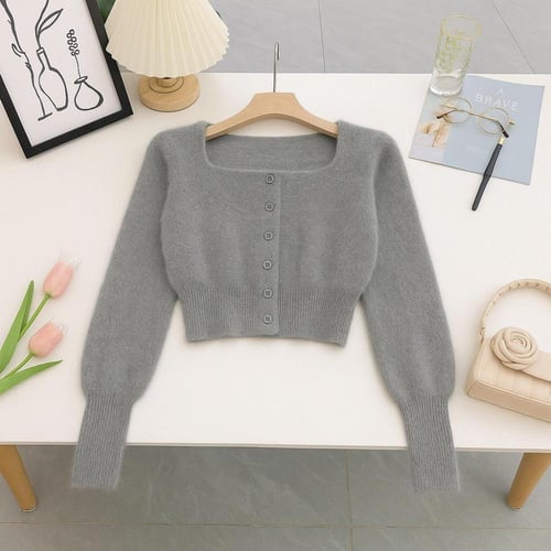 بلوزة شبابي - نسائي فرو ناعم بقصة قصيرة – إطلالة أ...