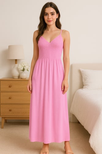 قميص فستان قطني ناعم بتصميم عصري وألوان منعشة بحما...