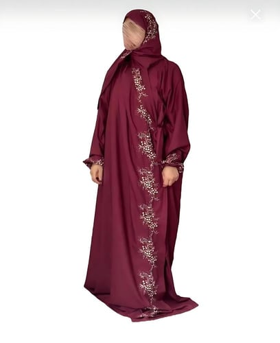 اسدال صلاة مطرز مع طرحة