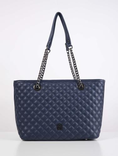 شنطة نسائية جلد باللون الأزرق