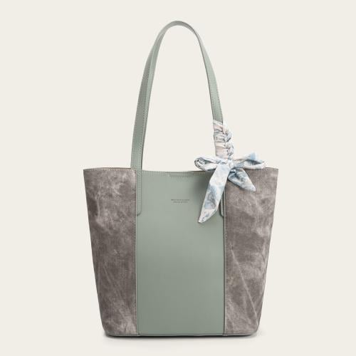 شنطة نسائية من الجلد رمادي