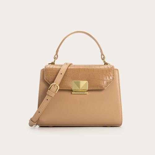 شنطة نسائية بمقاس متوسط باللون الكاكي