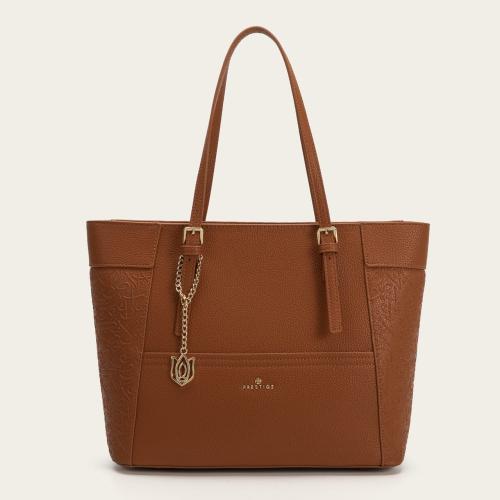 شنطة نسائية جلد فاخر بلون بني