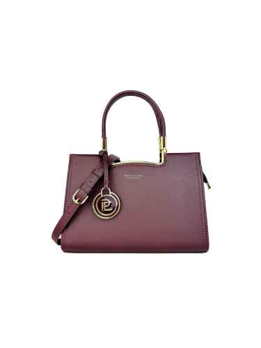 شنطة نسائية جلد فاخر بلون عنابي