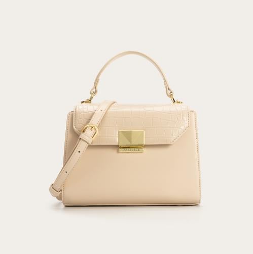 شنطة نسائية بمقاس متوسط باللون البيج