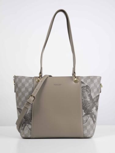 شنطة نسائية جلد أنيق بلون كاكي