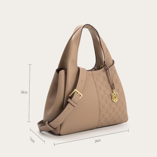 شنطة نسائية بمقاس متوسط بلون كاكي