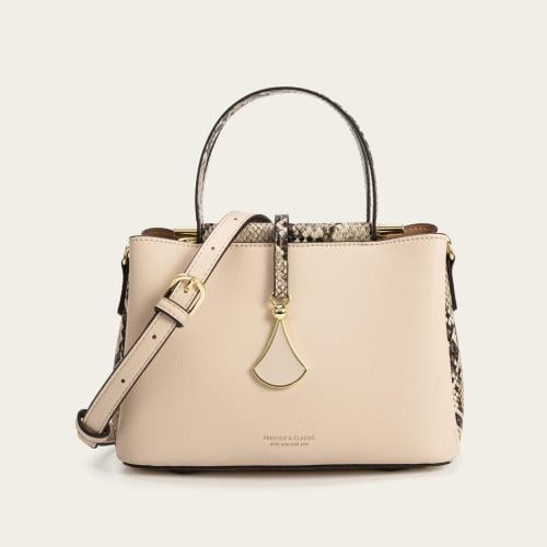 شنطة نسائية بمقاس صغير بلون بيج