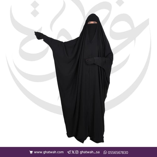 عباية راس استرتش زرار من الأمام