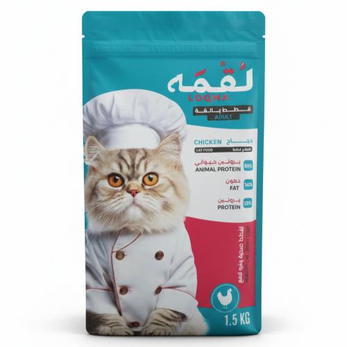 لقمه طعام جاف للقطط البالغة بنكهة الدجاج 1.5kg