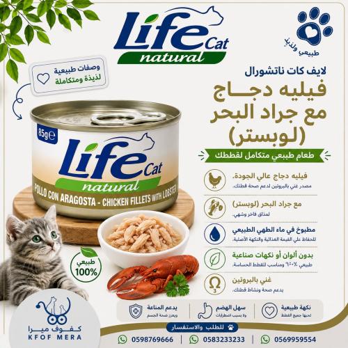 لايف طعام دجاج مع لوبستر 85جم