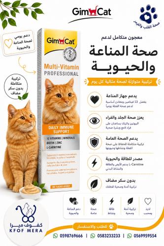 جيم كات معجون مالتي فيتامين-دعم المناعة والجلد وال...