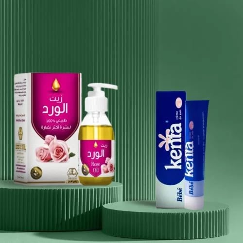 باقة العناية المشرقة كنتا كريم تفتيح + زيت الورد م...