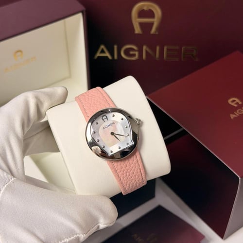 ساعة ماركة أقنر ( جلد ) فضي