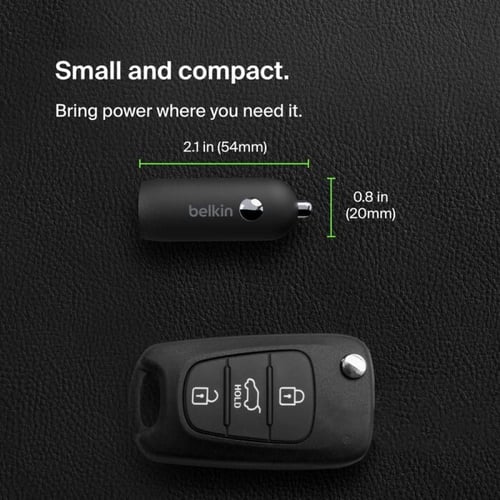 بيلكن شاحن سيارة 20وات Belkin 20W Car Charger Blac...