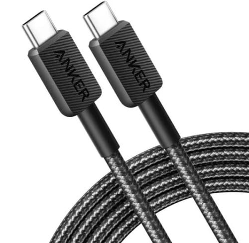 كيبل انكر اسود anker 322 usb-c to usb-c 6ft braide...