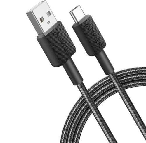 كيبل انكر اسود anker 322 usb-a to usb-c cable 6ft...