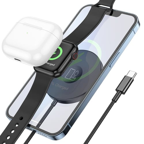 شاحن متعدد hoco 3in1 magnetic wireless fast charge...