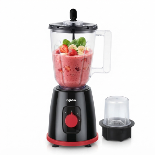 FUJISTAR 2-in-1 Blender 350W 1.5L Red and Black