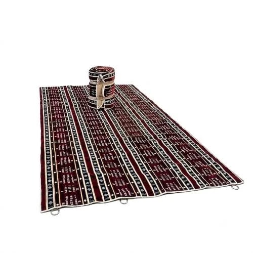 Velvet Floor Mat 69 Design in Red - 200 x 400 cm for Comfortable Seating