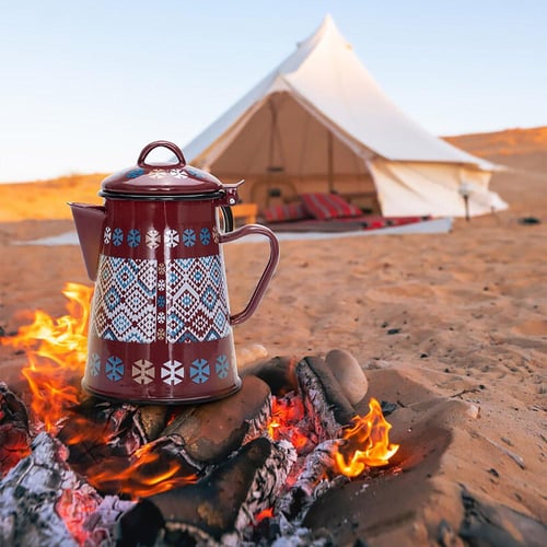 مفواح قهوة غضار تراثي 2.4 لتر، يد مريحة للصب،ضمان...