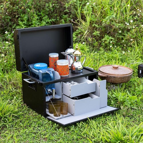 مطبخ التخييم المتنقل 59*37*40 سم- يوفر مساحة عمل م...