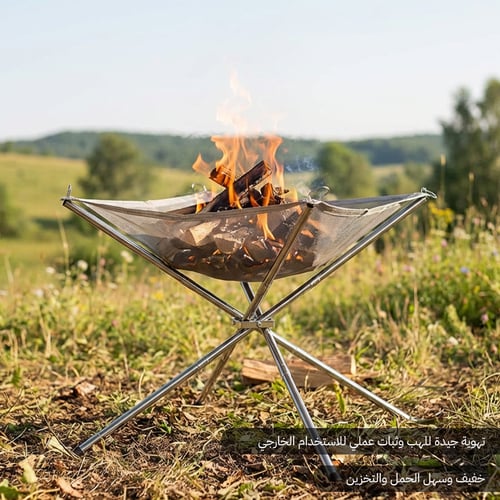 منقل شبك توليع ستيل 56×46 سم، يتحمّل الحرارة العال...