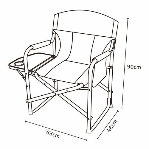 كرسي رحلات بطاولة جانبية يتحمل 120 كجم، مريح للجلو...