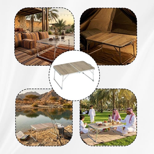 طاولة خشب و الومنيوم قابلة للطي 60×40×25 سم تتحمل...