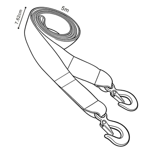 حبل سحب للسيارات 5 م× 7.62 سم 5 طن، يتحمل وزن عالي...