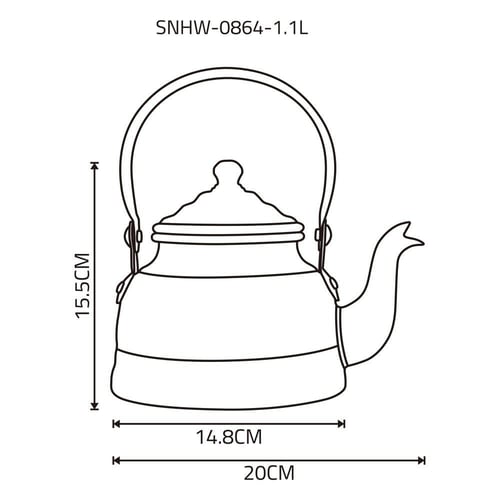 ابريق شاهي المونيوم مطور 1.1 لتر، آمن صحيا،ضمان سن...
