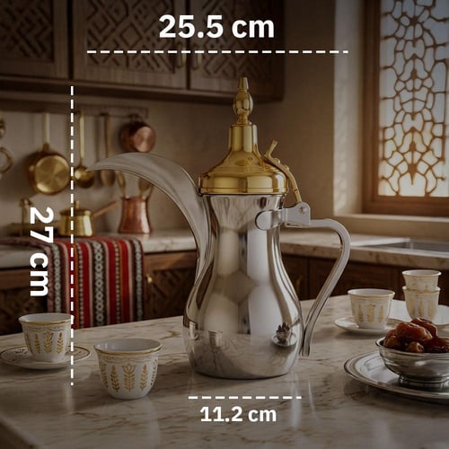 دلة قهوة السعودية 1.15 لتر، توزيع حرارة متساوٍ،ضما...