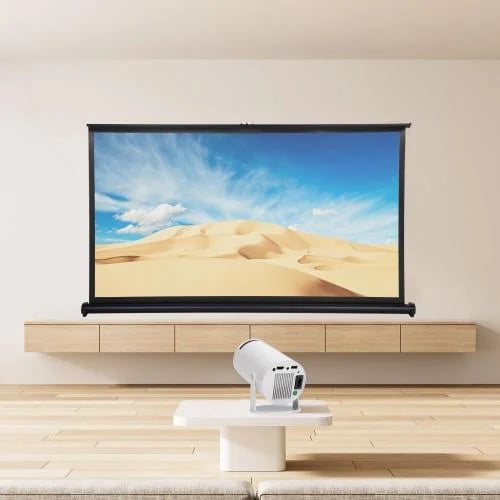 بروجيكتور محمول مع شاشة، لرؤية أوضح