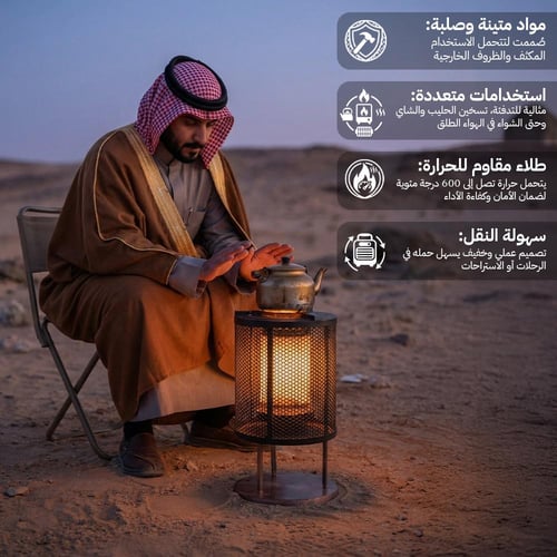دفاية على الفحم 29.5*29.5*54.5 سم - تتحمل حرارة عا...