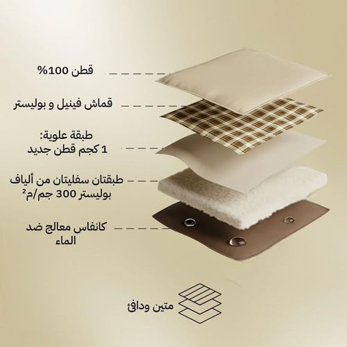 فراش نوم ملكي قطني 1.05 * 2.1 م حتى -25° مئوية- يو...