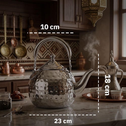 ابريق شاي ستانلس ستيل عالي الجودة كلاسيكي 2.3 لتر-...