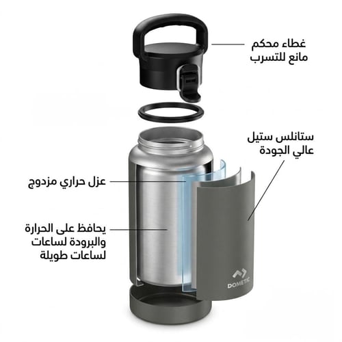 ترمس سوائل ستانلس ستيل عالي الجودة حار وبارد 1.2 ل...