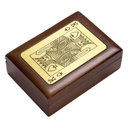 SNHW-0908 Wooden Playing Cards Box with Natural Finish for Elegant Gatherings