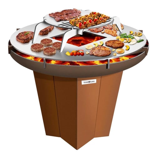 موقد حطب وشواء حديد كورتون 80* 78 سم- يتحمل درجات...