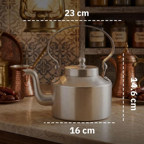 ابريق شاي الومنيوم هندي 1.9 لتر- متين وطويل العمر،...