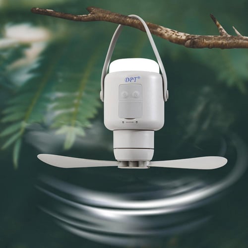 مروحة هواء للتخييم مع كشاف 200 لومن- تشغيل طويل، ت...