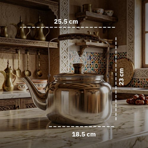 ابريق شاي ستانلس ستيل عالي الجودة 2.7 لتر، متين وط...