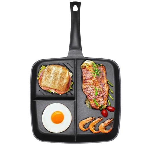 مقلاة مقسمة بطقة غير لاصقة 32*32 سم - توفر الوقت و...