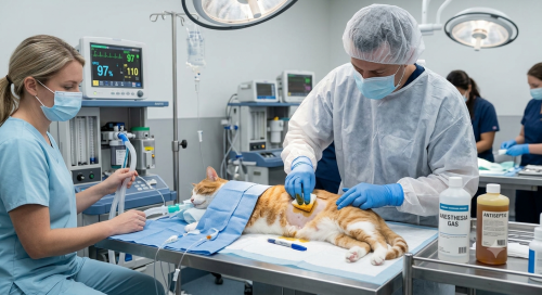 Cleaning a wound with an anesthetic or anesthesia