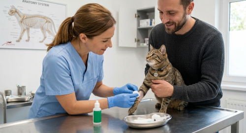 Disinfection of fungi in cat skin