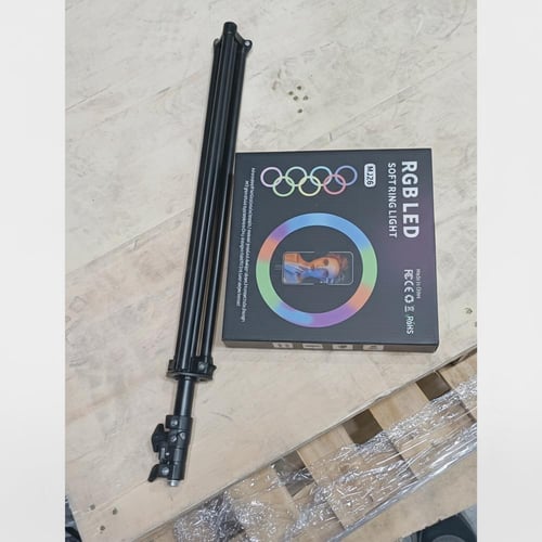 إضاءة التصوير الدائرية+ حامل معدني عالي الجودة ضما...